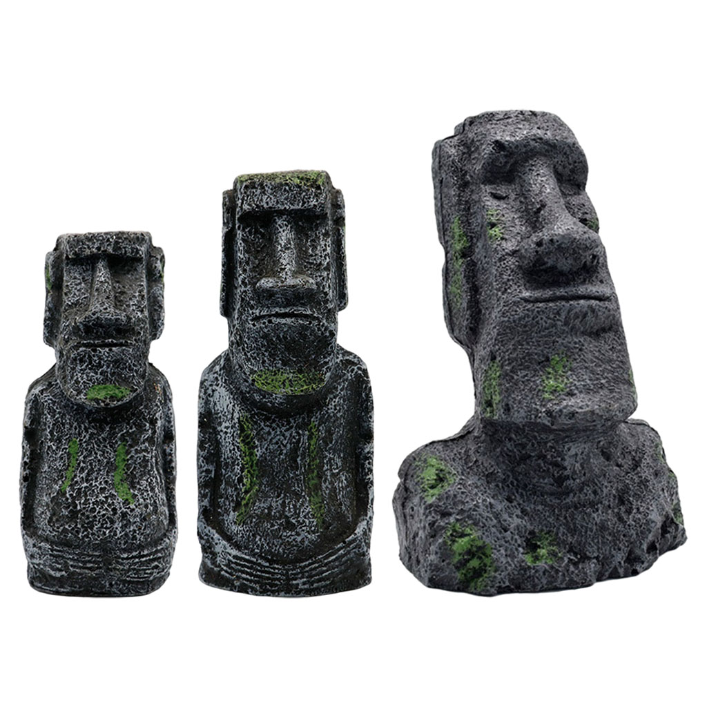 Aquarium Planting Ideas - Aquário moai estátuas ilha de páscoa