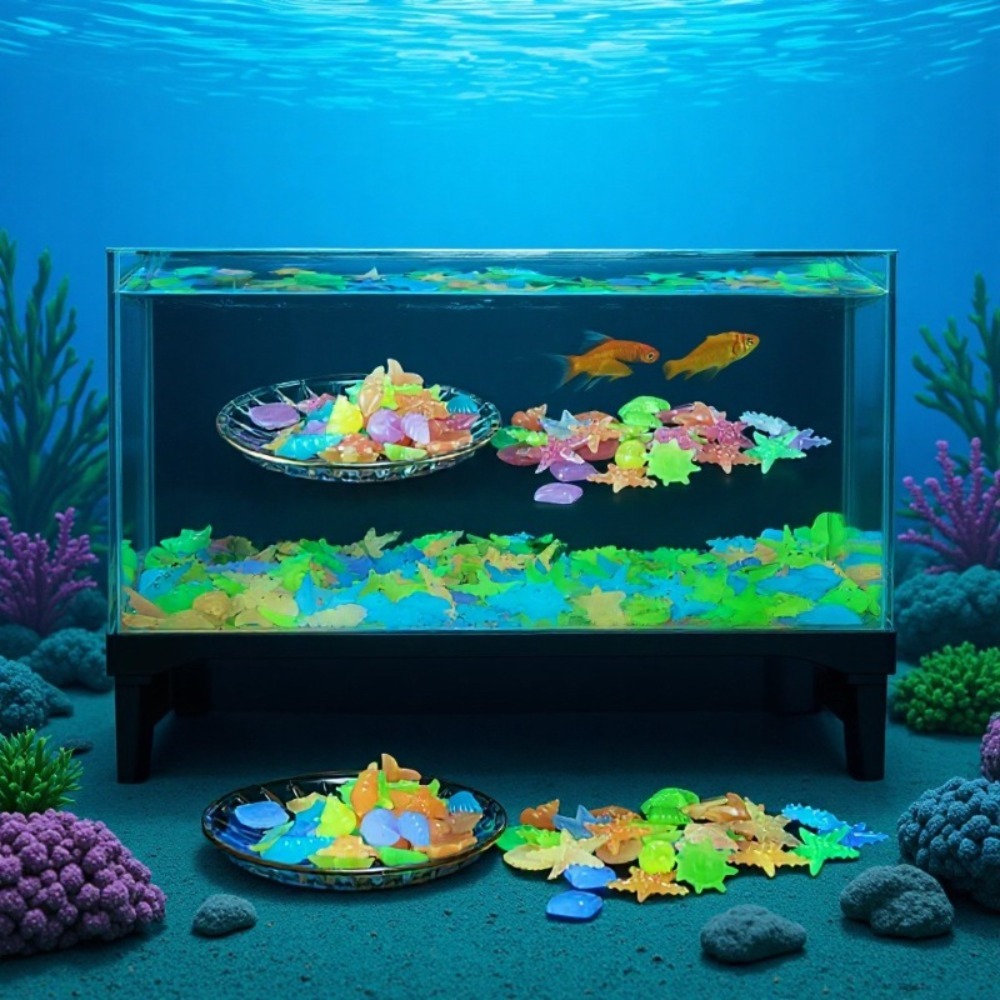 Aquarium Plants Book - Pedras oceânicas luminosas, conchas fluorescentes, estrelas-do-mar