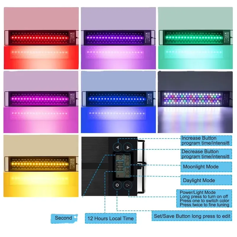 Luz LED para Aquário 45cm 24W  - Planted Aquarium Hours avaliação e preço