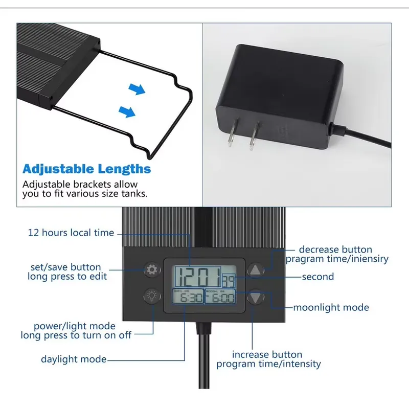 Luz LED para Aquário 45cm 24W  - Planted Aquarium Hours avaliação e preço